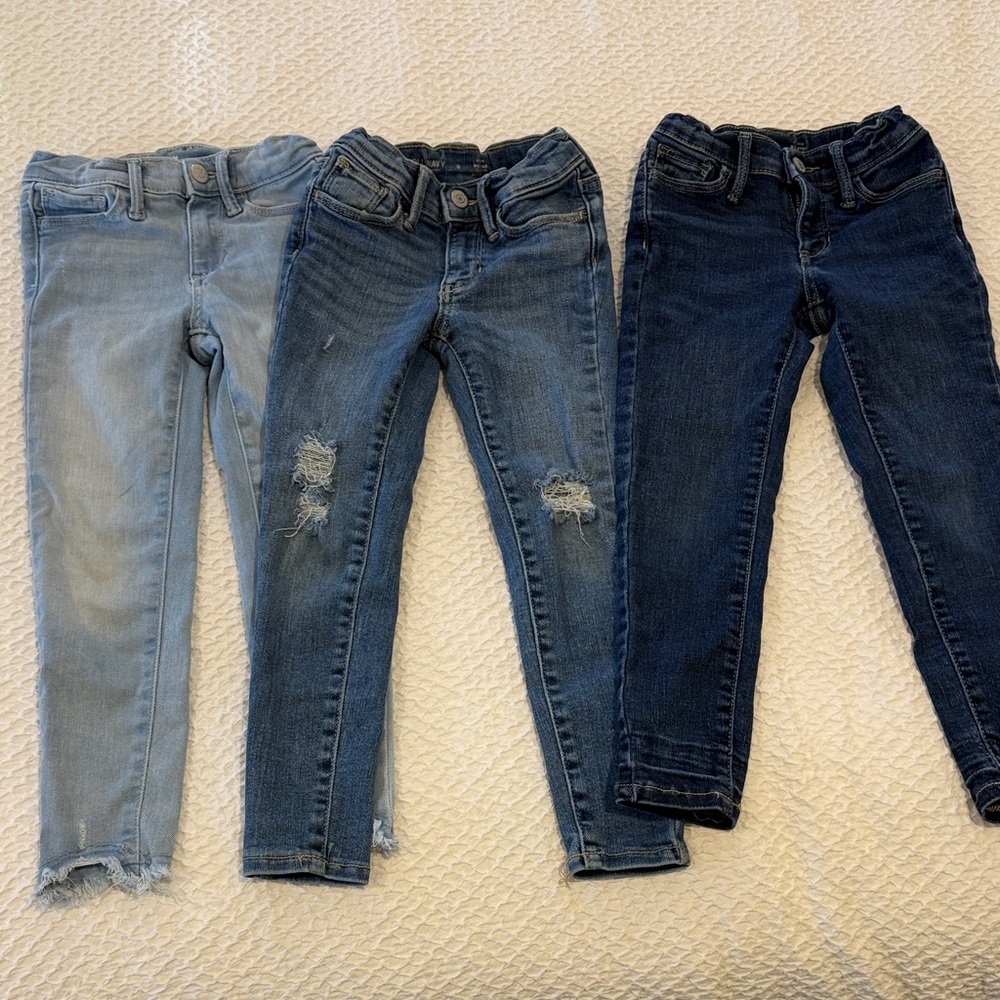 Old Navy Kids Jeans Trio - Light, Medium, Dark Blue